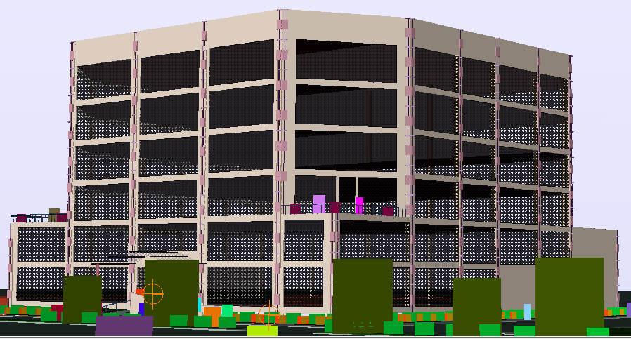 3d design of multi-flooring corporate office building dwg file