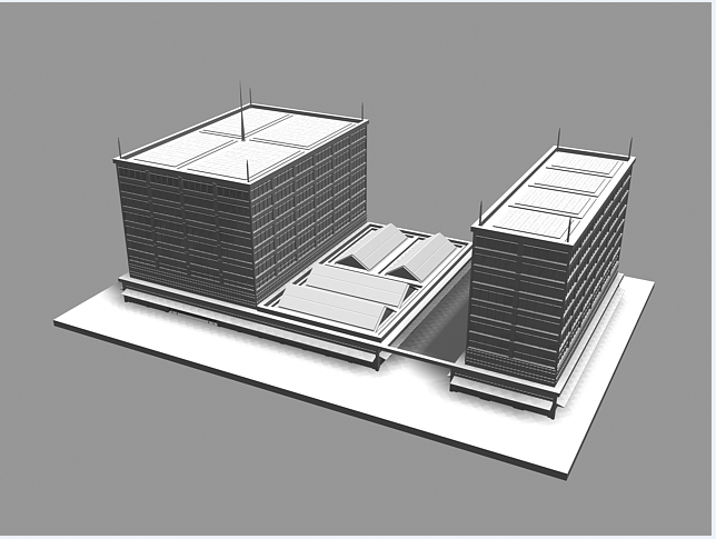 3d design of multi-flooring office building dwg file