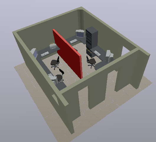 3d design of office module layout plan dwg file