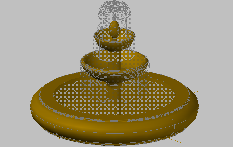 3d design of ornamental fountain of garden dwg file