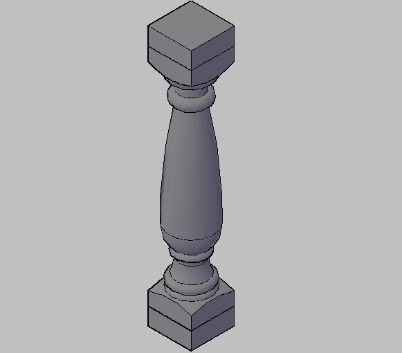 3d design of pillar of balustrade of garden dwg file