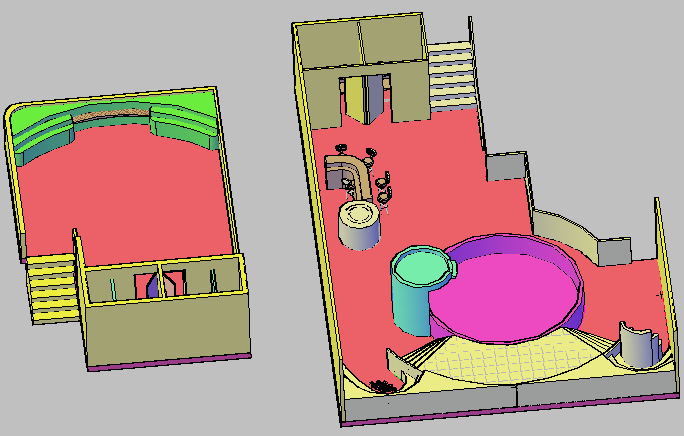 3d design of sauna steam Jacuzzi details dwg file