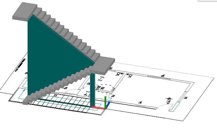 3d design of staircase with ladder dwg file