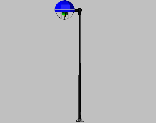 3d design of street electric light pole dwg file