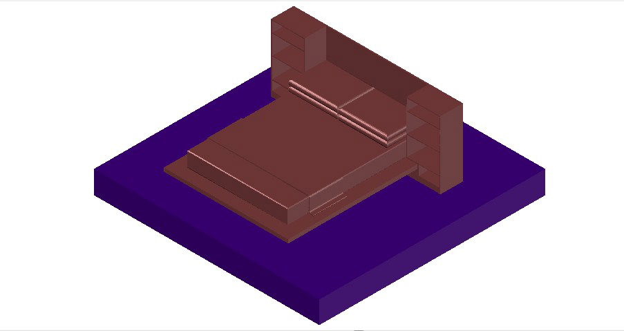 3d design of the bed in dwg file 