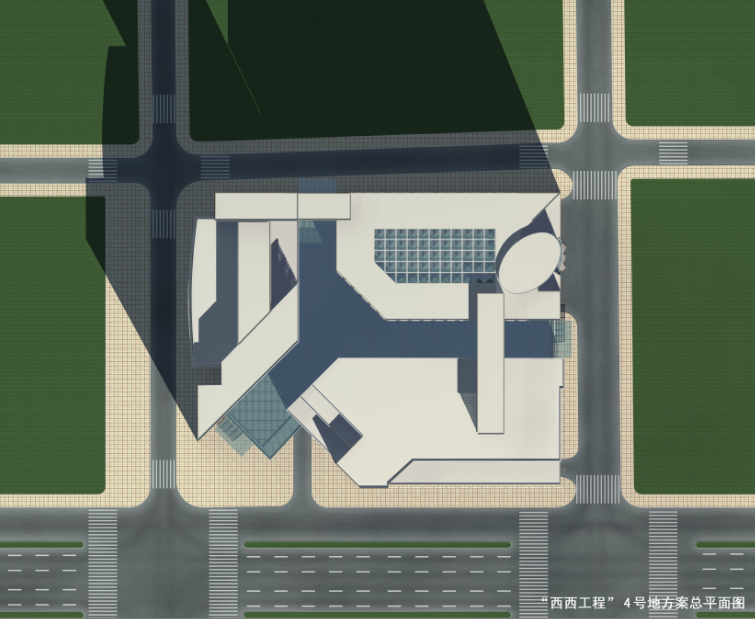 3d design of top isometric view of corporate building dwg file