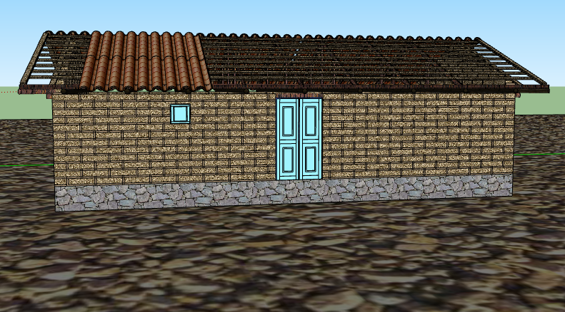 3d design of traditional house project dwg file