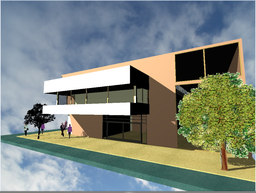 3d design of two flooring corporate office dwg file