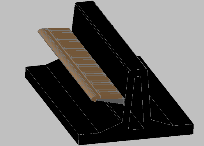 3d design of wooden bank published fixed dwg file