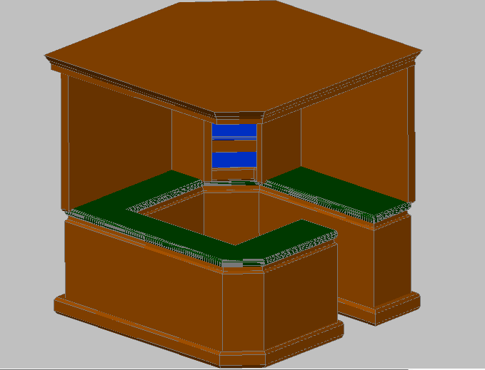 3d design of wooden indoor cabin dwg file