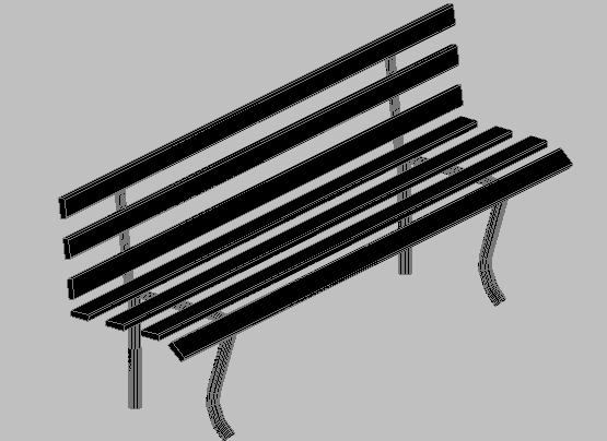 3d design of wooden square bank dwg file