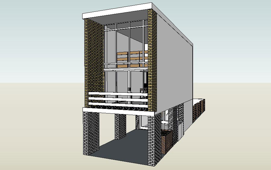 3d drawing of the residential house in SketchUp file
