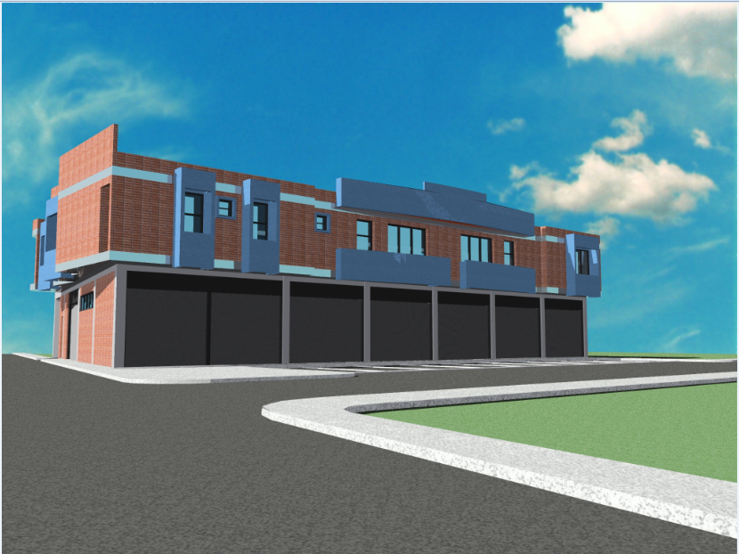 3d front view design of departmental store dwg file