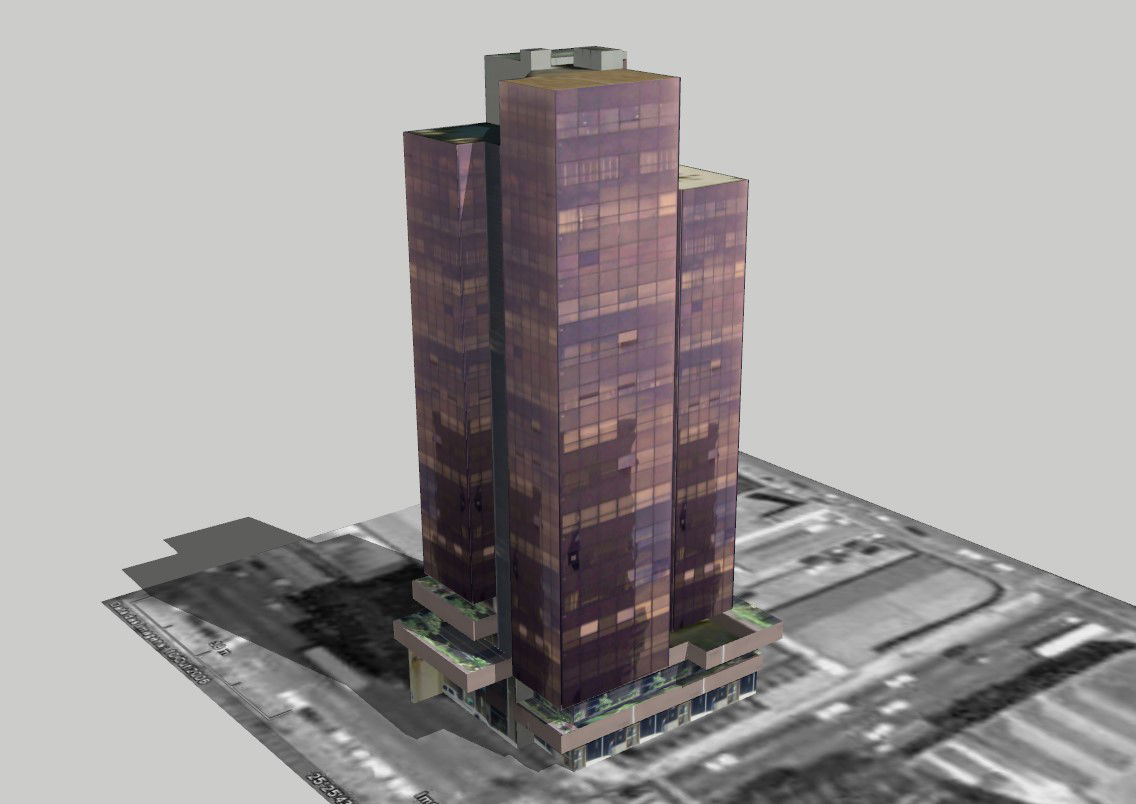 3D High-Rise Architecture Design and Elevation in DWG Drawing File