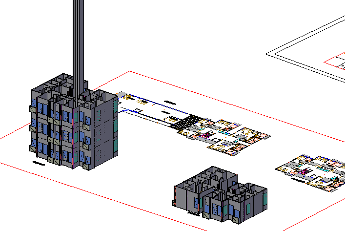 3d high rise housing and commercial building auto-cad details dwg file