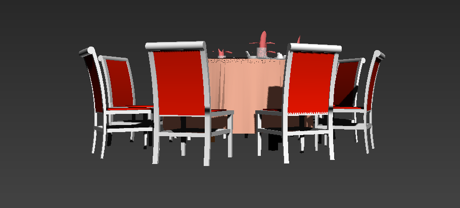 3d model of Dining table and chair CAD furniture 3d max file