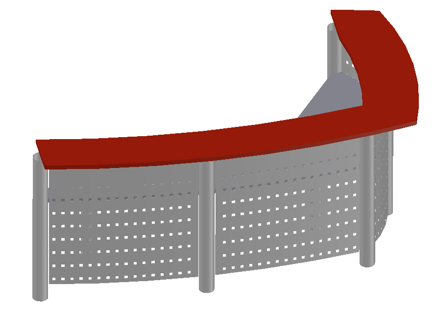 3d model of Reception Table detail autocad file