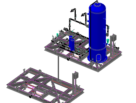 3d model of support system water utilities dwg file