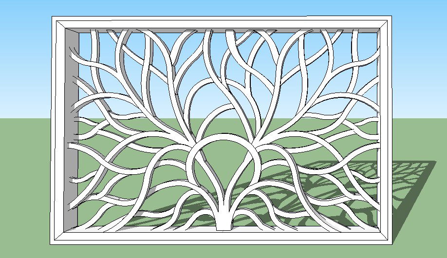 3d model of window frame design