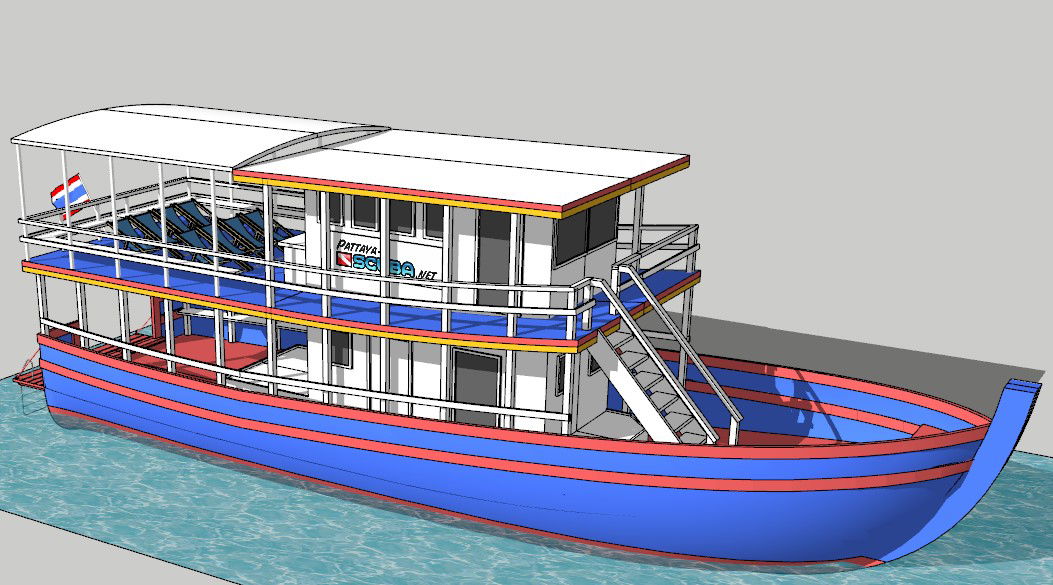 Full Details of 3D Modern Boat Design file in DWG CAD Format