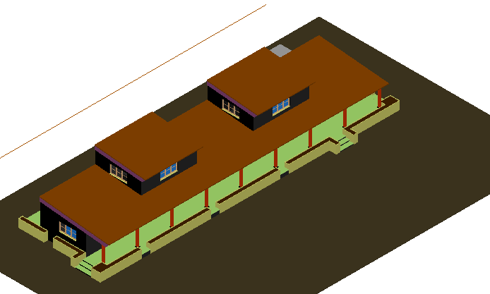 3d multi-flooring bungalow design dwg file