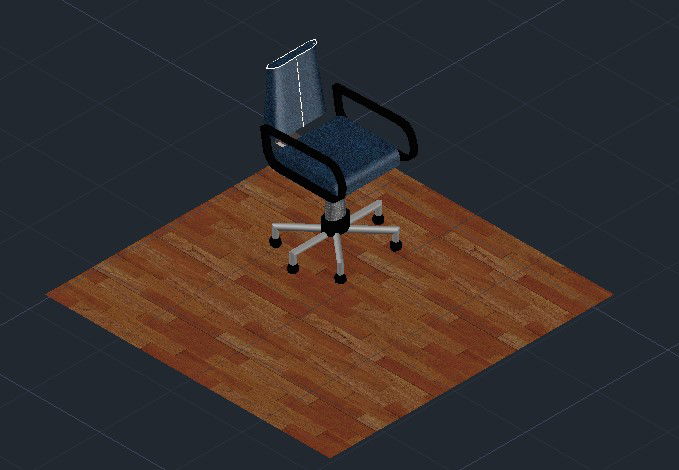 3D View of Office Chair DWG for Interior Furniture Design