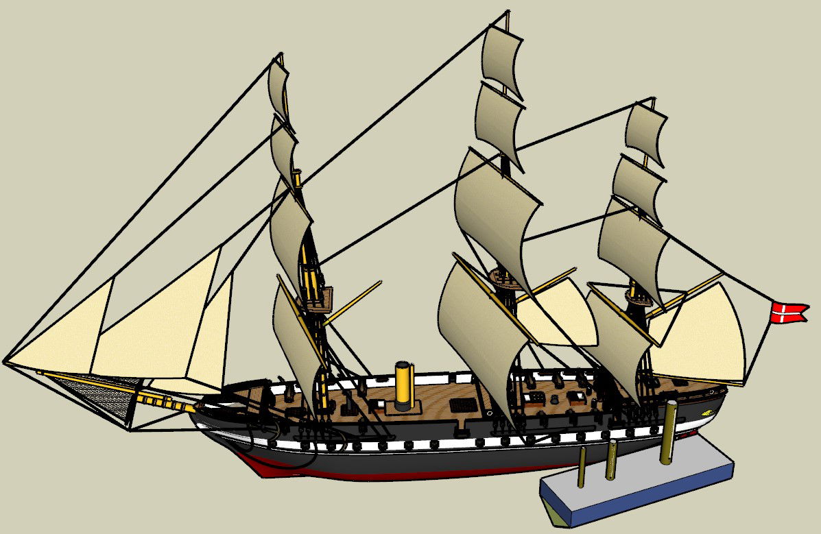 3D Ship Design with Complete Design Elements in CAD Drawing File