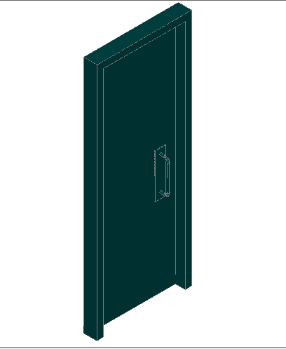 3d side view design of modern door details dwg file