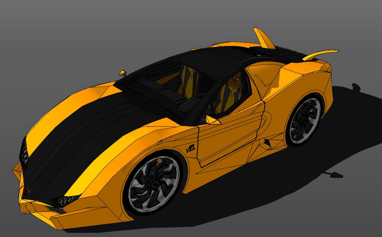 3d sport car details
