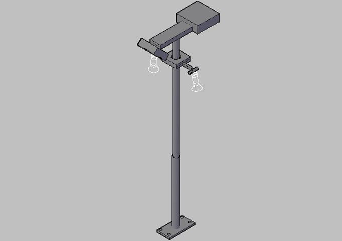 3d street light pole design dwg file