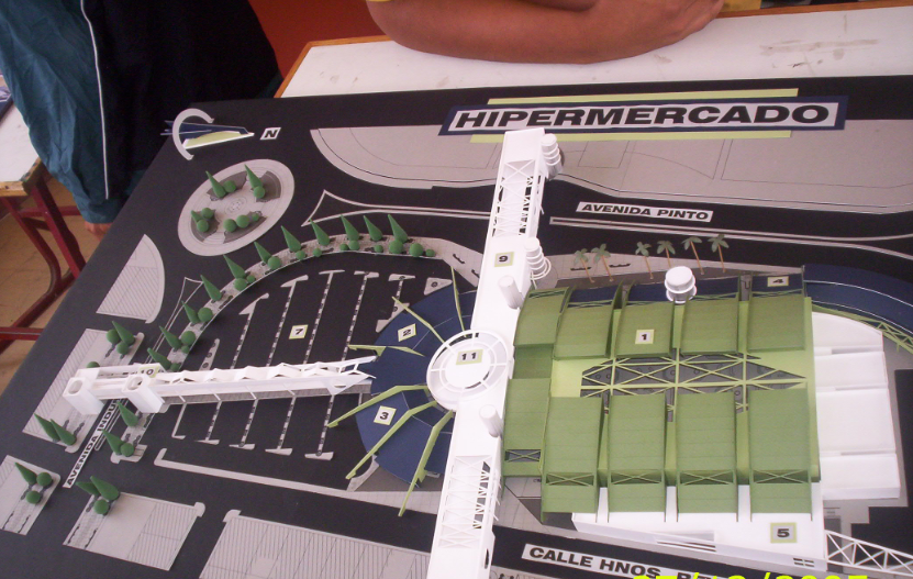 3d top view design of shopping mall with landscaping dwg file