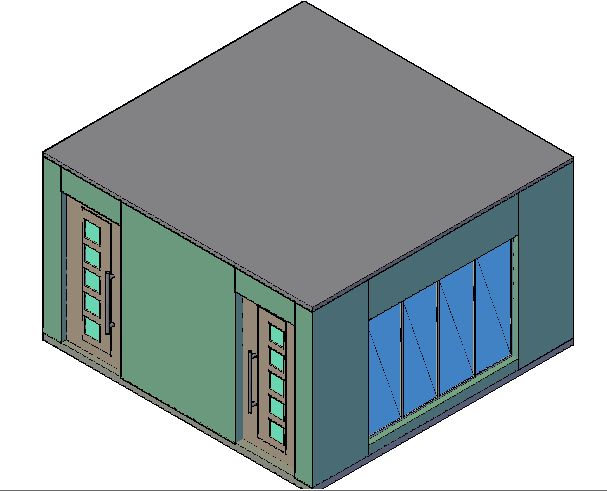3d top view design office cabin details dwg file