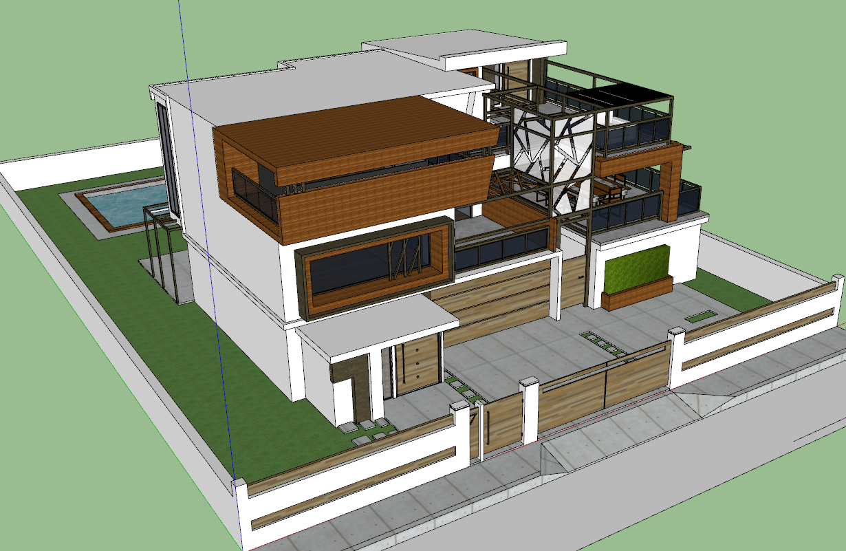 3d view of Bungalow skp file