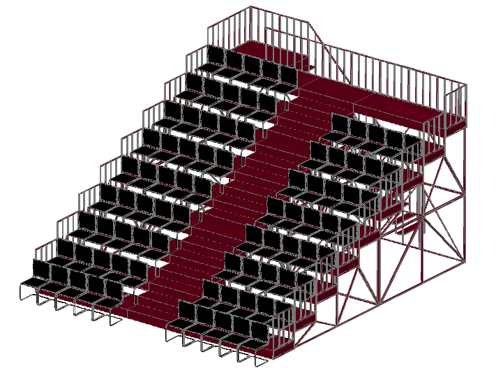 3d view of grandstand design dwg file