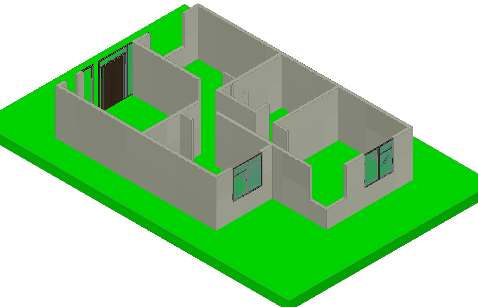 3d view of house design dwg file