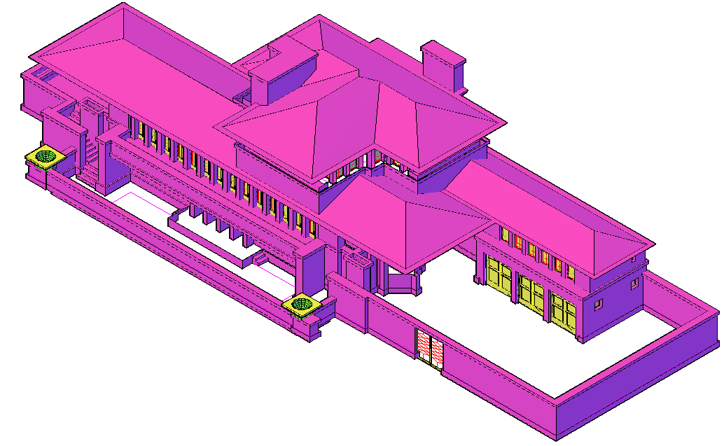 3d view of house dwg file