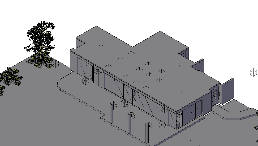 3d view of house with house preview with camera location dwg file