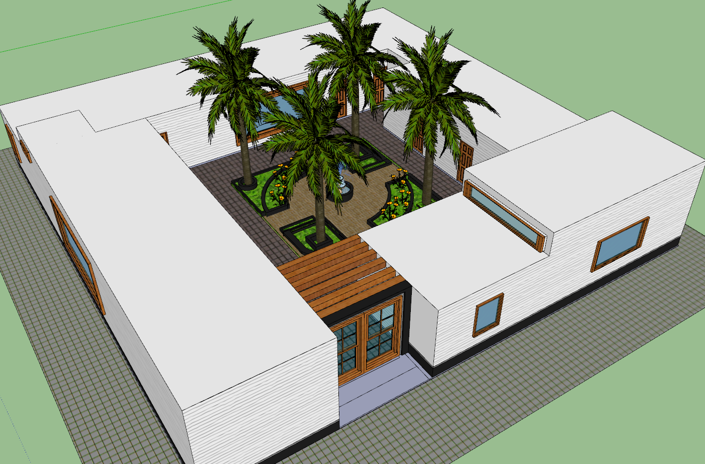 3d view of office skp file