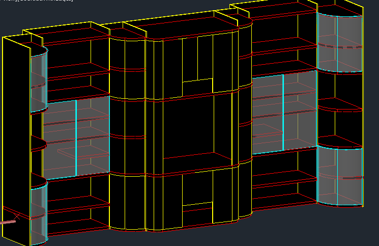 3d view of shelves