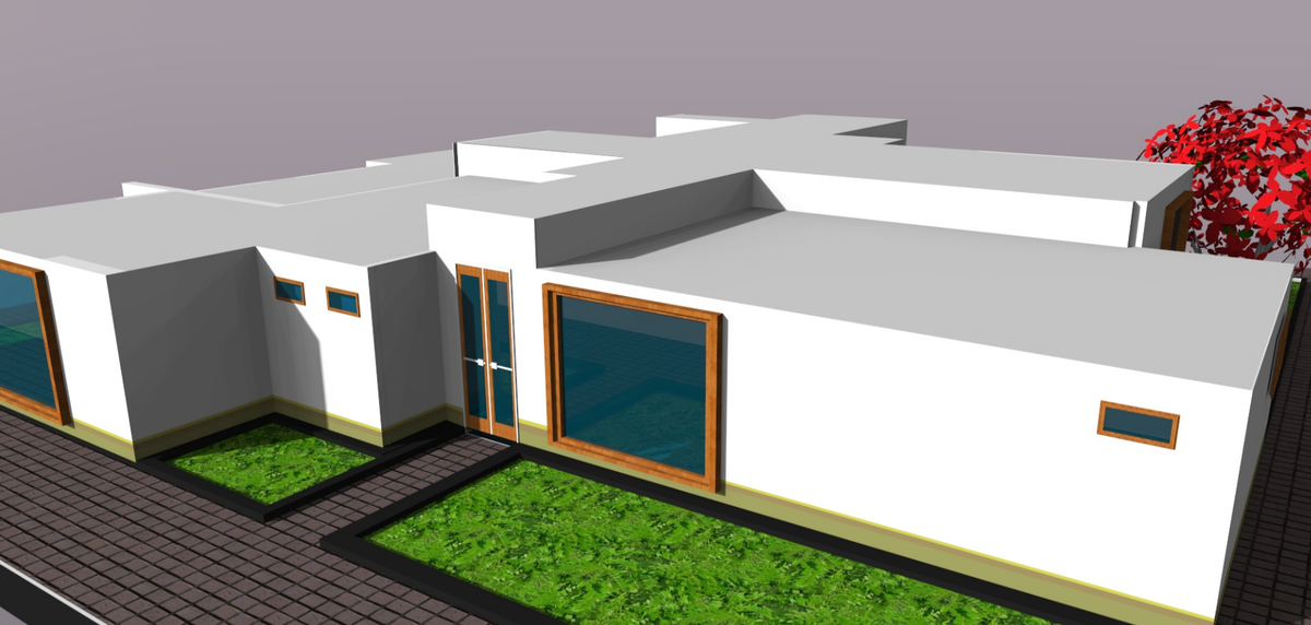 3D Layout of Spa and Salon Shop Design in SketchUp Format File