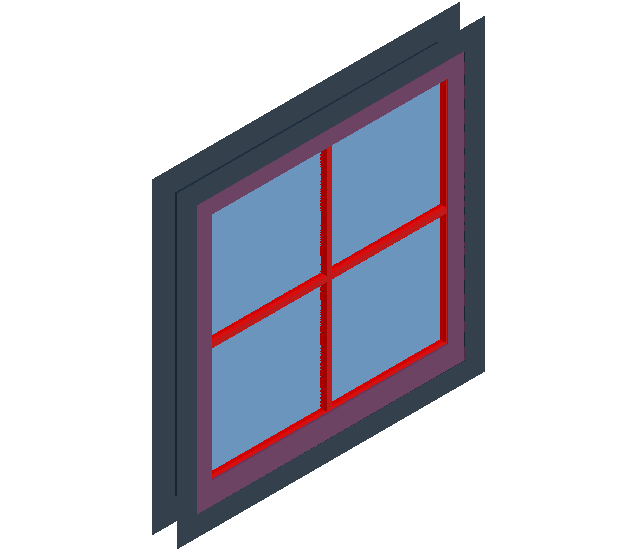 3d view of window dwg file