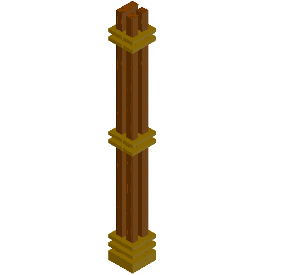Detailed 3D View of Wooden Column with Base DWG Architectural Design