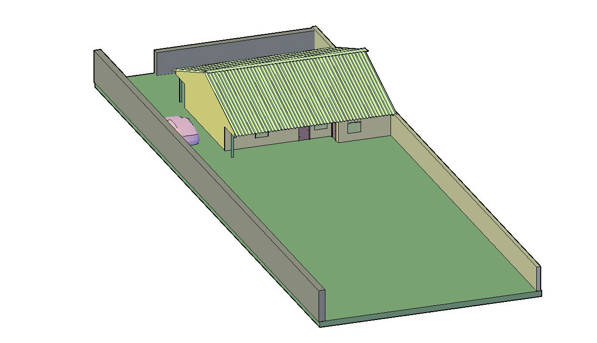 3d village House elevation design of DWG file