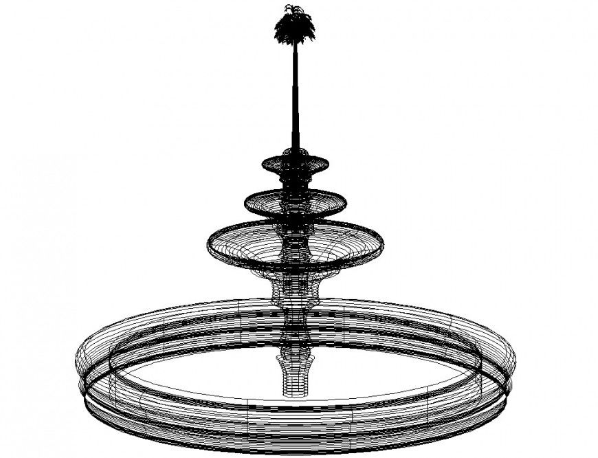 3d fountain AutoCAD drawing file.