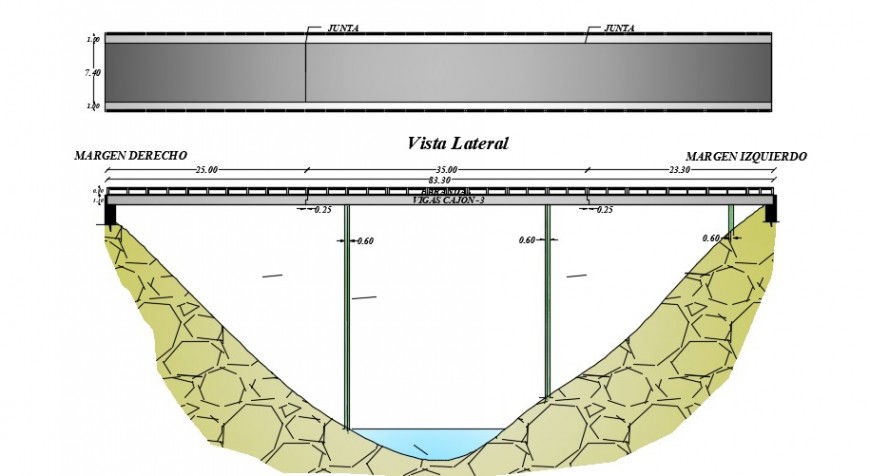 3d cad drawing of bridge top elevation panel auto cad software