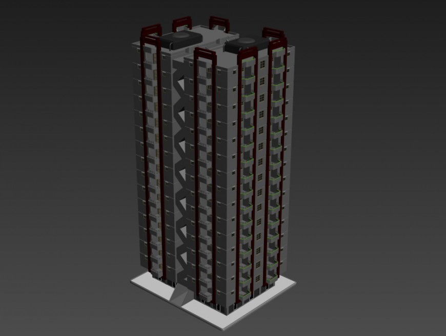 3d cad drawing of apartment long autocad software