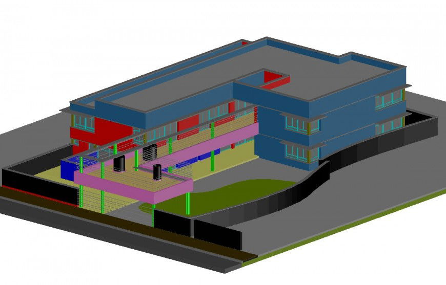 3d cad drawing of college hospital auto cad software