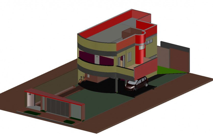 3d cad drawing of pronto bungalow plan autocad software