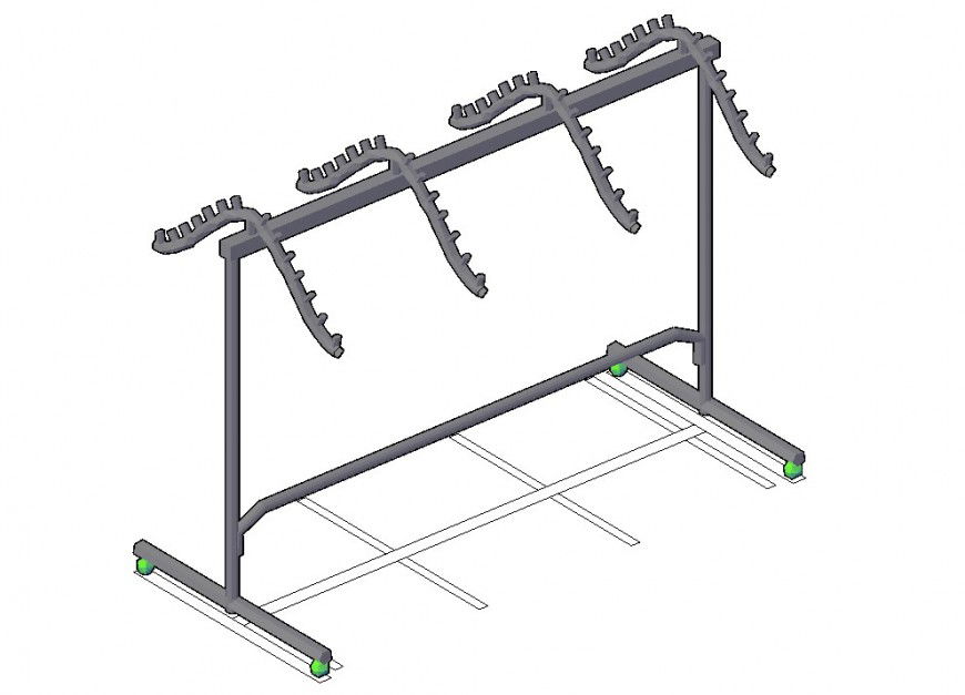 3d CAD drawings of clothing hanger automation block dwg file