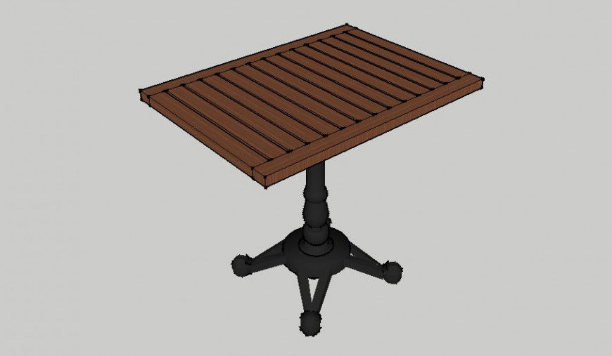 3d Central table skp file